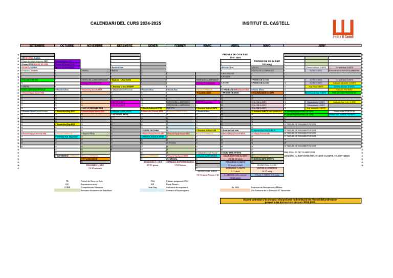 Calendari Escolar Professorat 2024-2025 | PDF