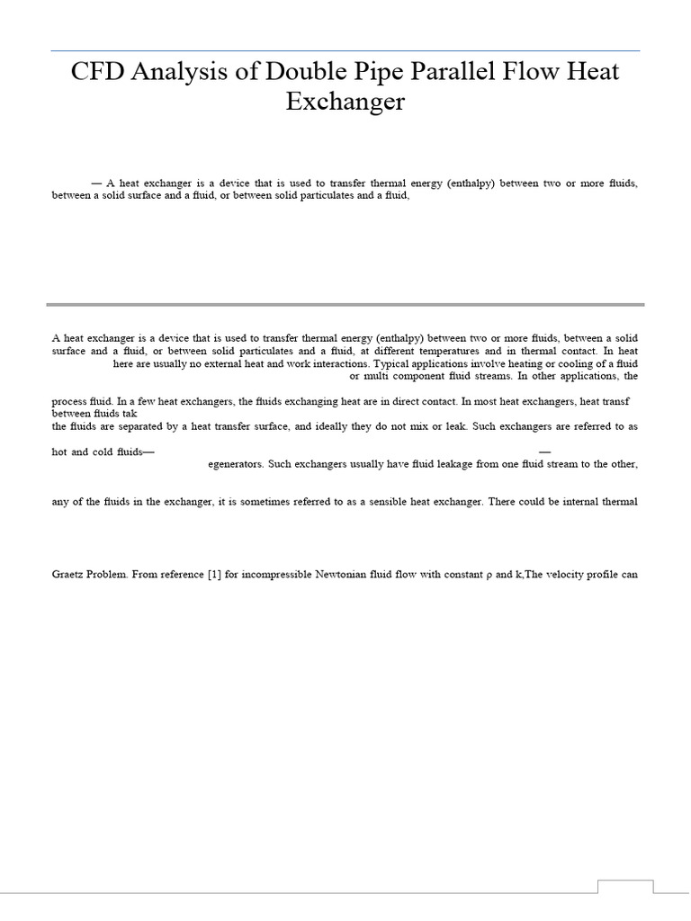 CFD Analysis of Parallel Flow Heat Exchanger | PDF | Fluid Dynamics ...