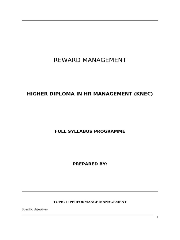REWARD MANAGEMENT - ALL (1) | PDF | Performance Appraisal | Business