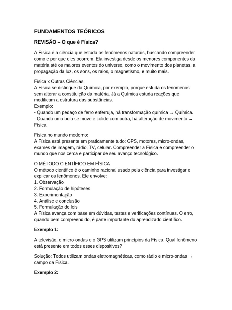 Fundamentos da Física e Método Científico | PDF | Física | Science