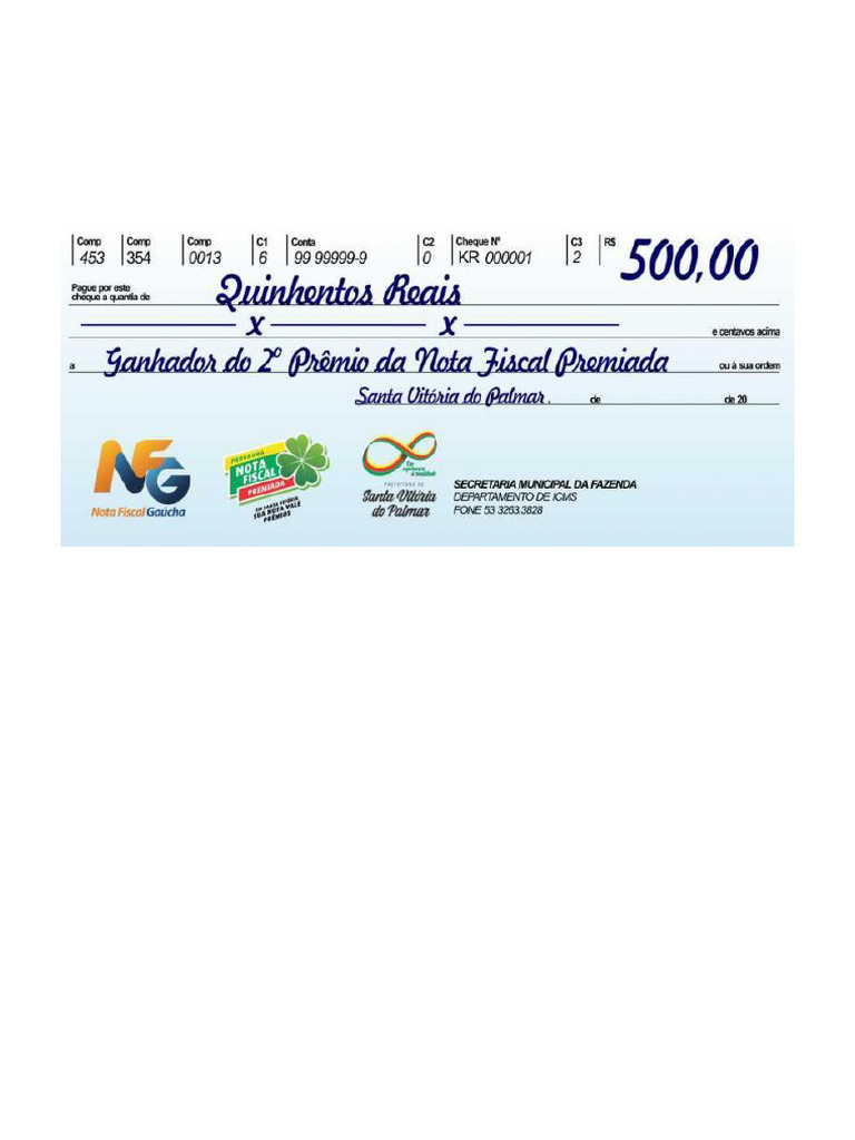 Cheque Premiação | PDF