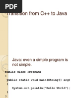 Transition From C++ To Java