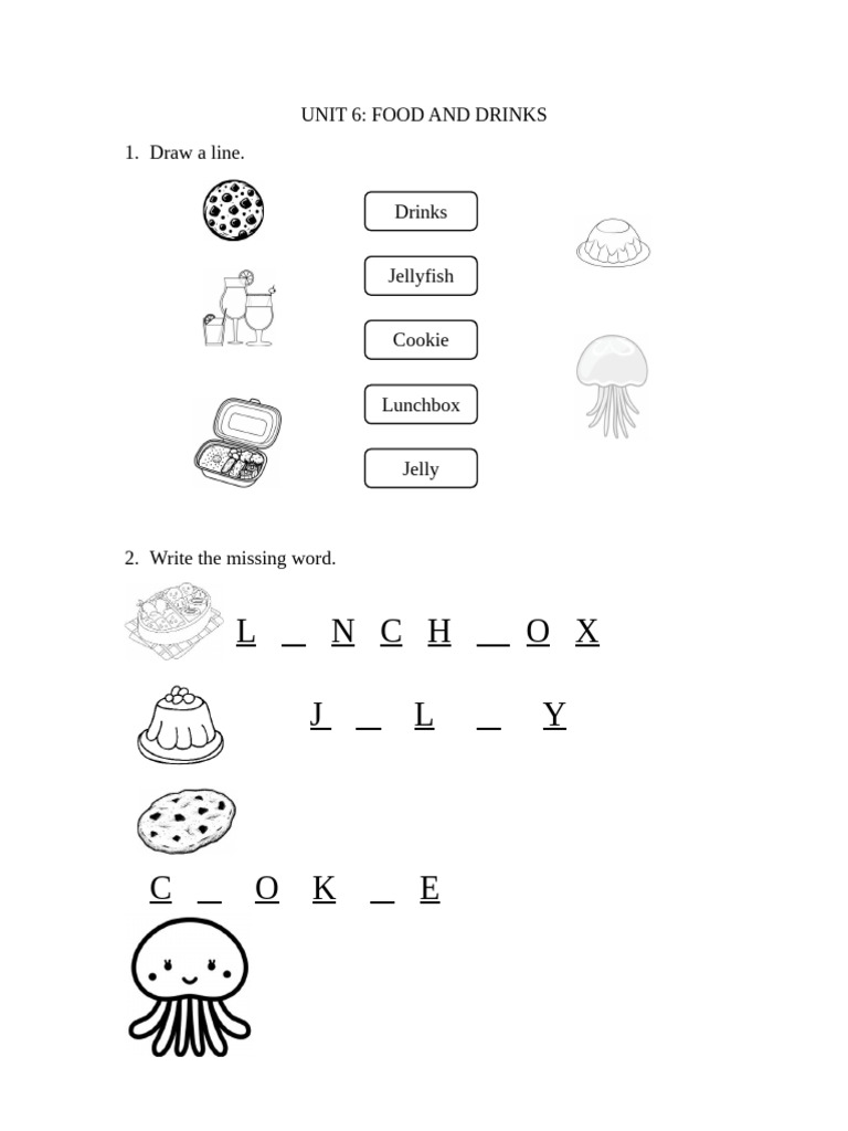 Food and Drinks Vocabulary Exercises | PDF