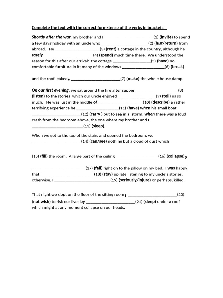 Upper Intermediate Tenses Revision | PDF