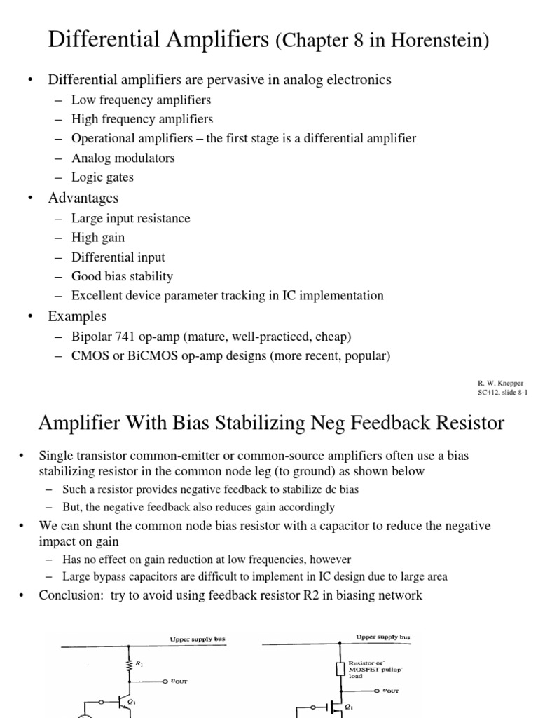 Differential Amplifiers in Analog Electronics | PDF