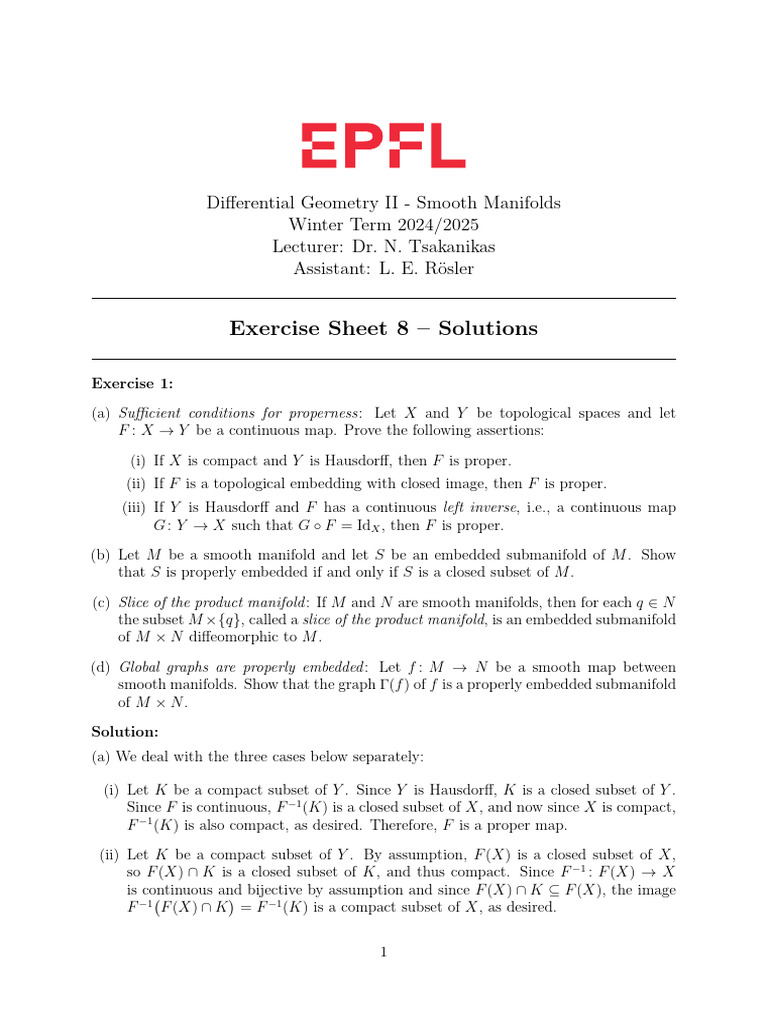 Differential Geometry II: Smooth Manifolds Solutions | PDF | Manifold ...
