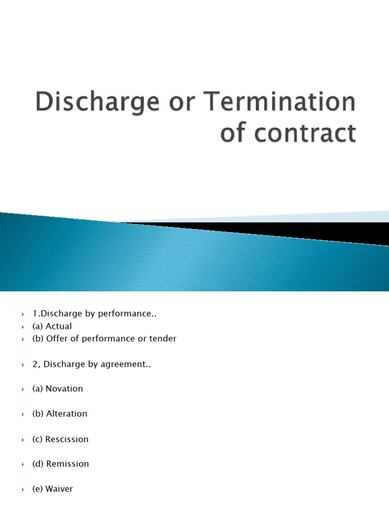 02 Discharge Or Termination Of Contract Pdf