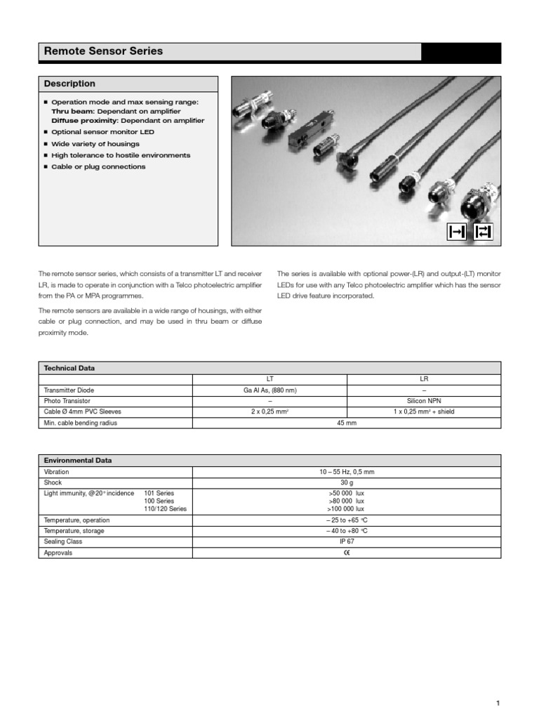 LT110 Telco Receiver Sensor Overview | PDF | Light Emitting Diode ...