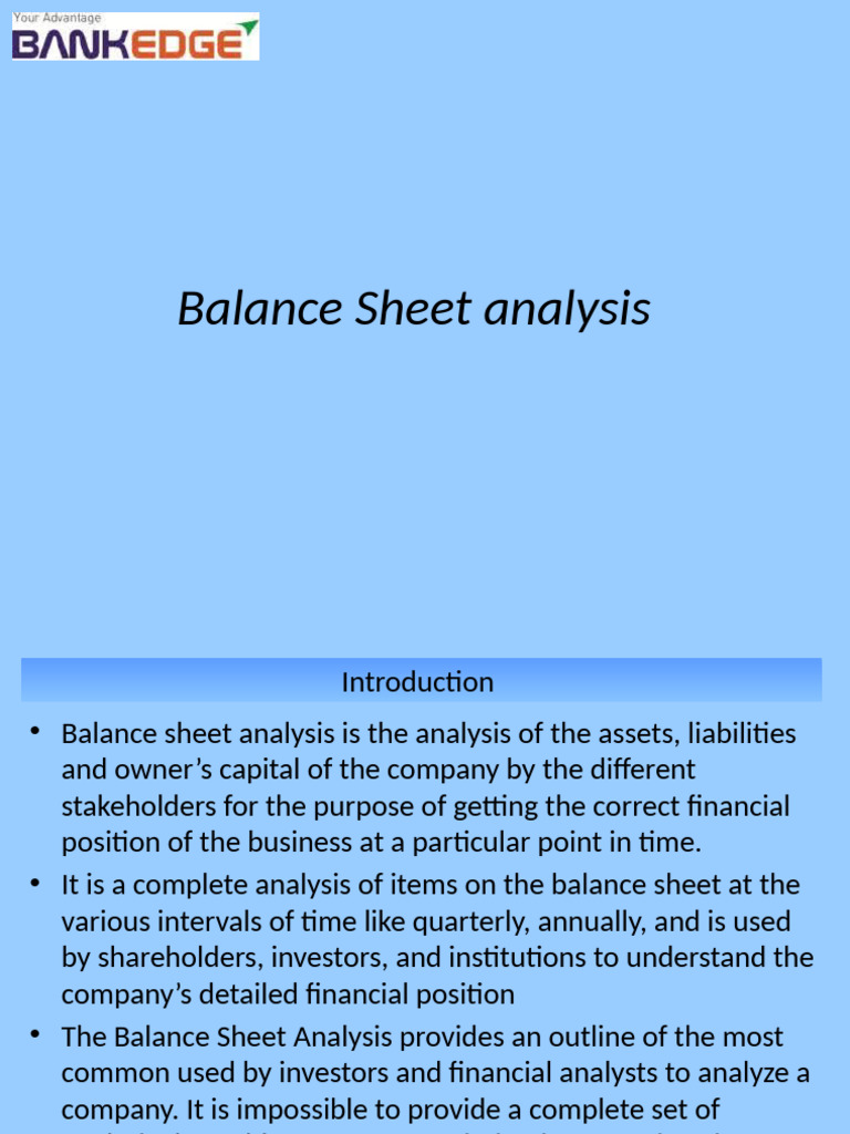 Balance Sheet Analysis Techniques | PDF | Equity (Finance) | Balance Sheet