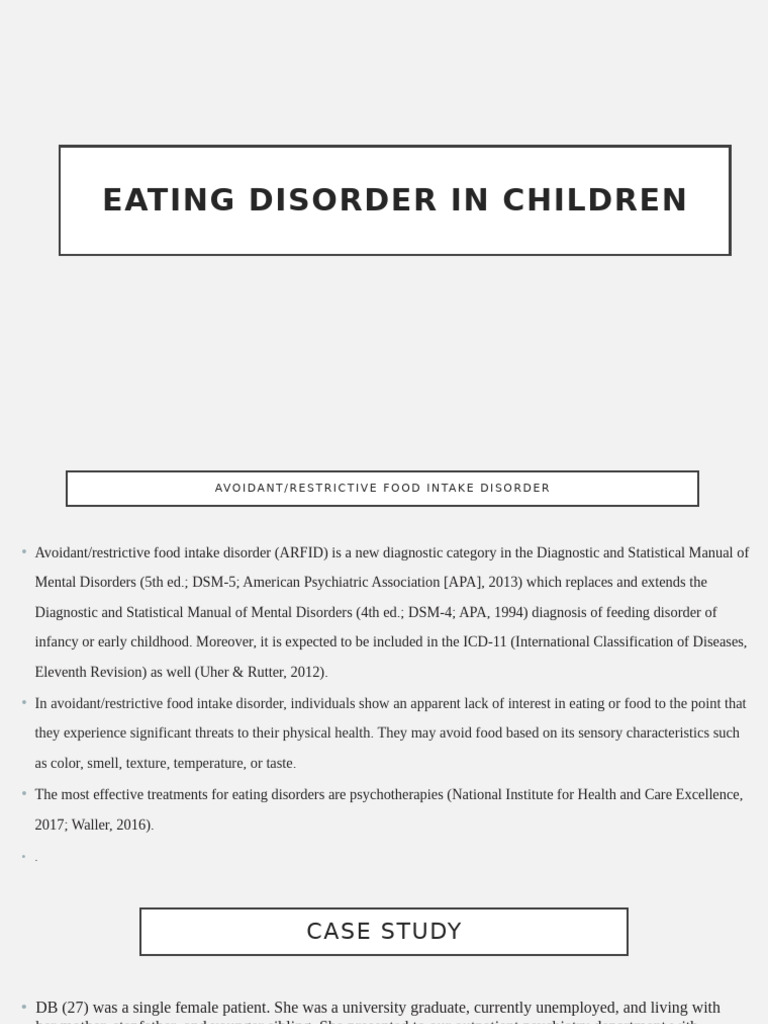 Eating Disorder in Children | PDF | Mental Disorder | Child Neglect