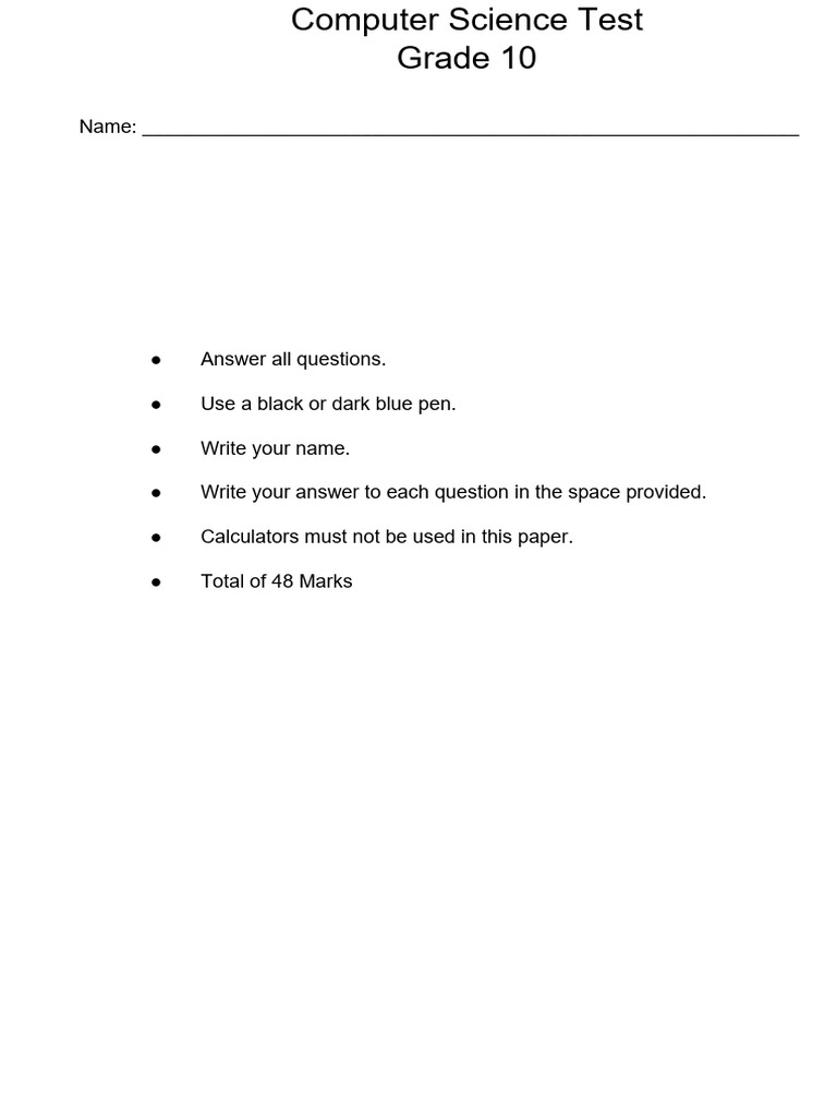 Computer Science Test 2 - Combined | PDF | Byte | Computing