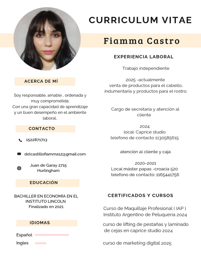 Currículum Vitae CV de Marketing Simple Rosa | PDF