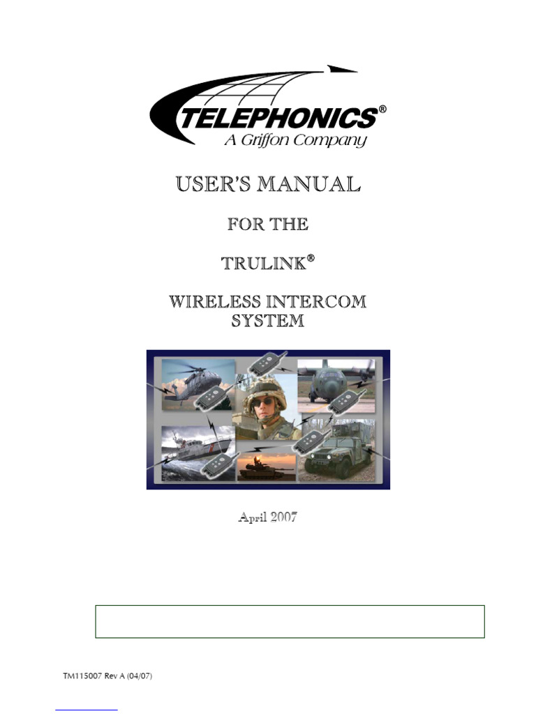 Trulink Wireless Intercom User Manual | PDF | Radio | Electromagnetic ...