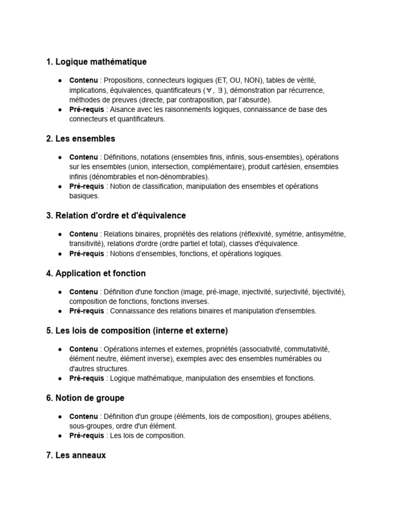 Pré-requis en mathématiques avancées | PDF | Matrice (Mathématiques ...