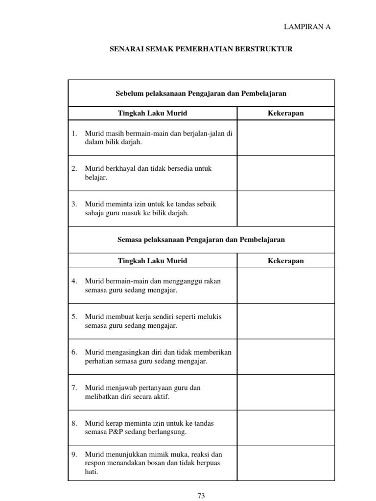 A Borang Pemerhatian Pdf