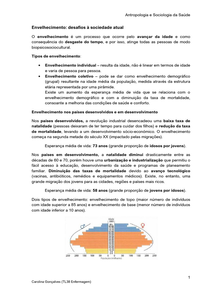 Envelhecimento e Saúde: Desafios Sociais | PDF | Família | Envelhecimento