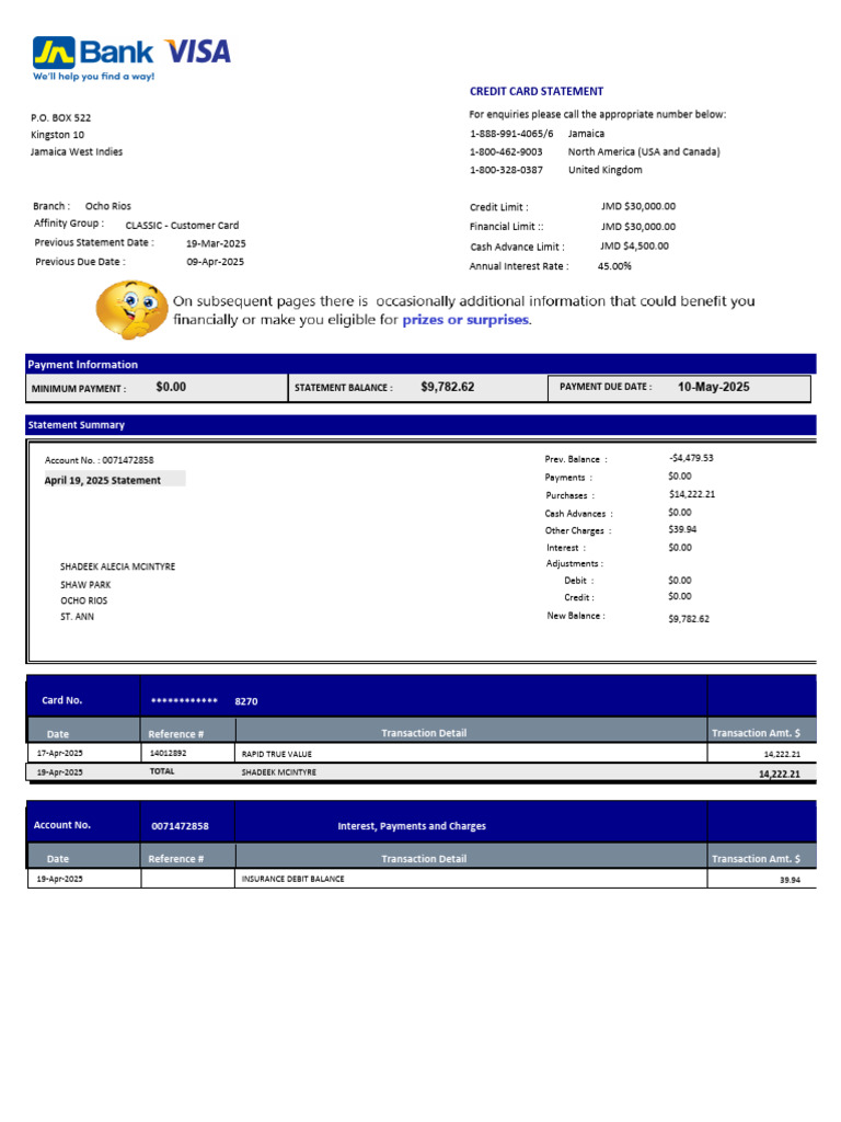 SHADEEK ALECIA MCINTYRE 04-19-2025 Shadeekmcintyre - Sam | PDF | Credit ...