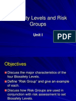 Biosafety Levels and Risk Groups