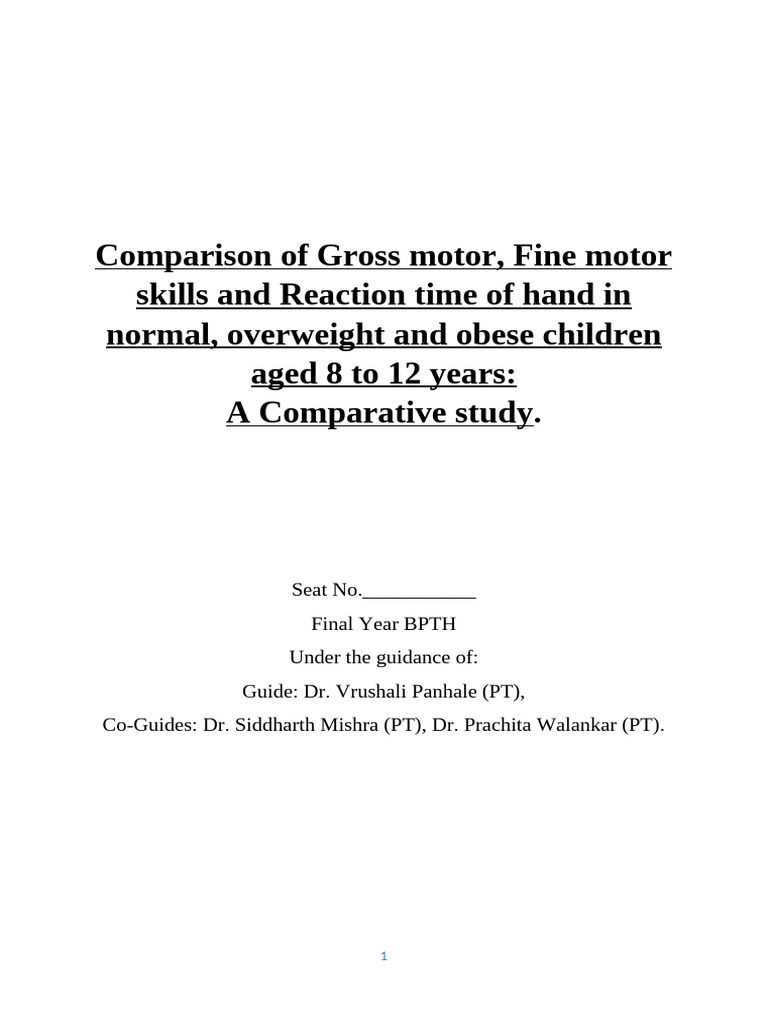 Motor Skills in Obese Children Aged 8-12 | PDF | Body Mass Index | Obesity