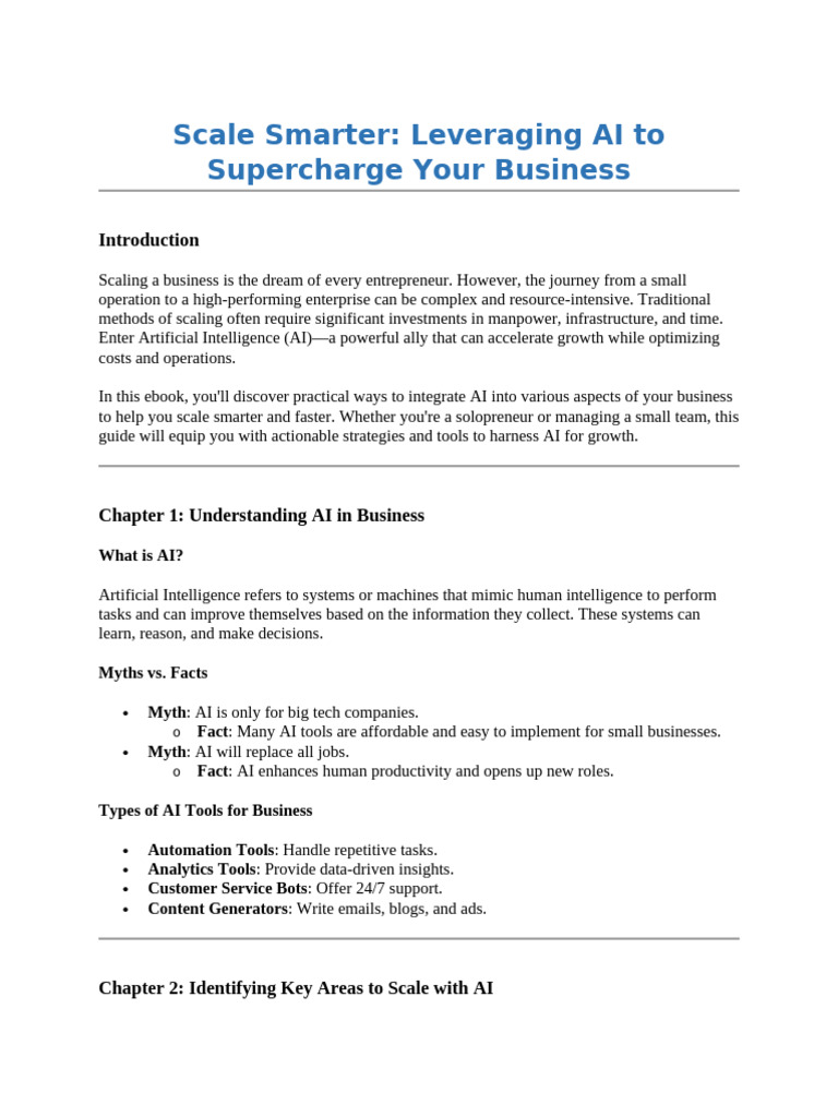 Scale Your Business with AI Strategies | PDF | Artificial Intelligence ...