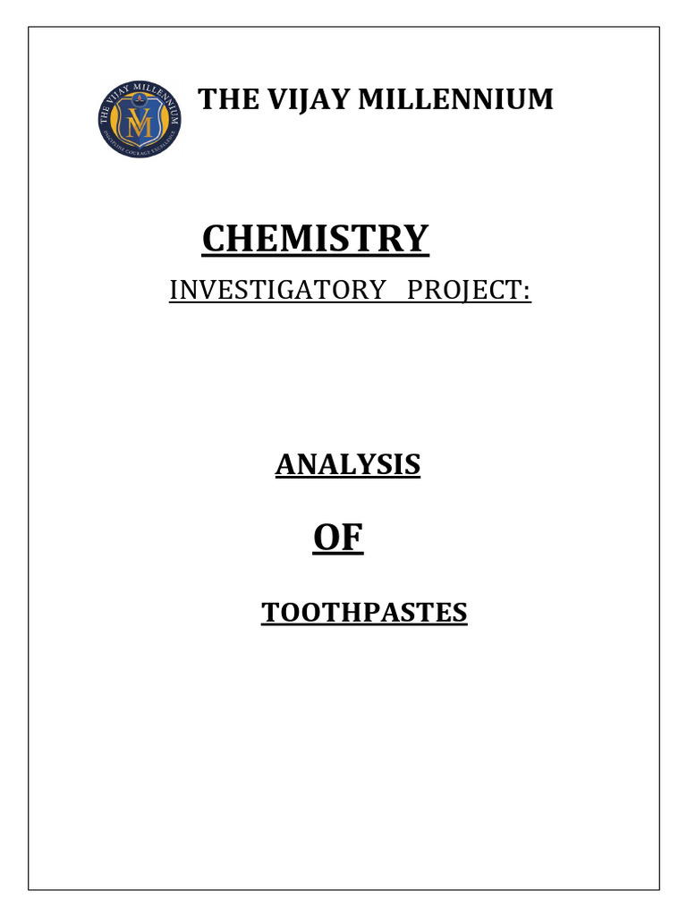 Toothpaste Composition Analysis Project | PDF | Ammonium | Salt (Chemistry)