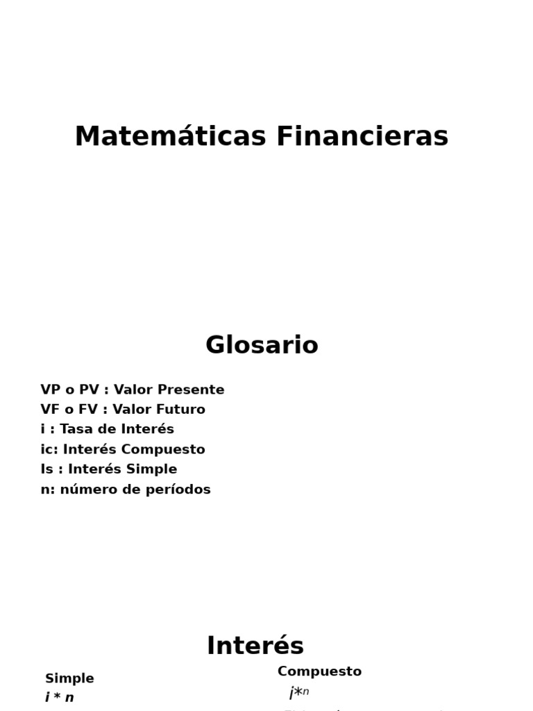 Matematicas Financieras | PDF | Interés | Índice de precios al consumidor