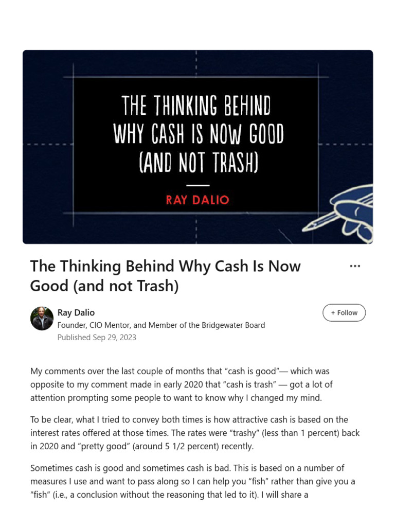 Why Cash Is Now Attractive Again | PDF | Interest Rates | Bonds (Finance)
