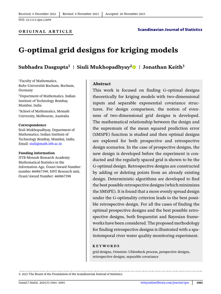 G-Optimal Grid Designs for Kriging Models | PDF | Covariance ...