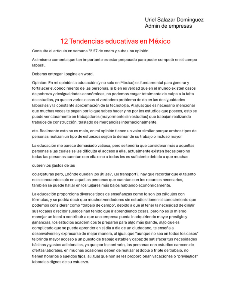 Importancia de la Educación en México | PDF | Desigualdad social ...