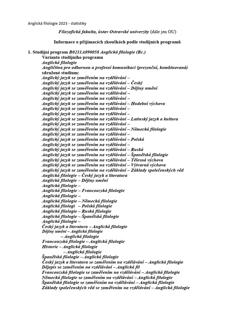 Bc-Anglicka-Filologie 2023 | PDF