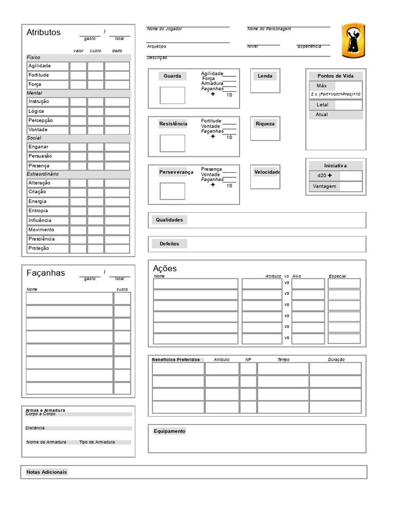 Atributos e Equipamentos em Open Legend | PDF