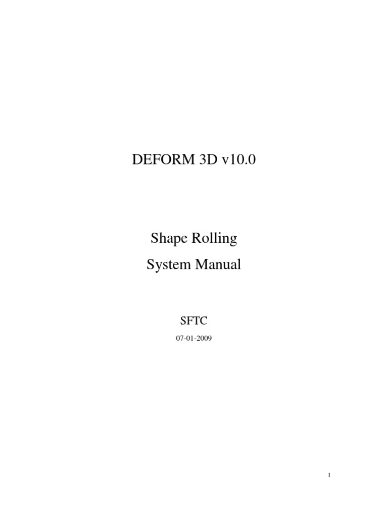 3D Shape Rolling Manual | PDF | Deformation (Mechanics) | Rolling ...