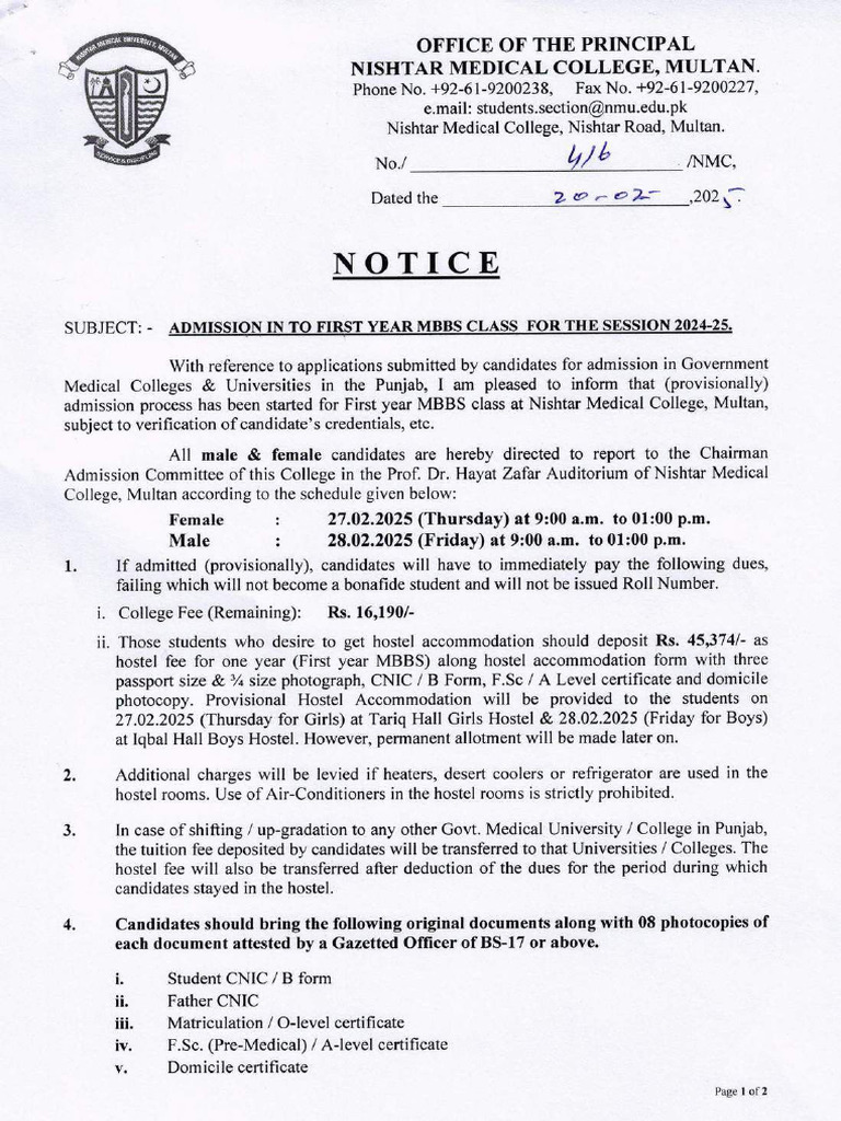 Admission Notice 24-25 | PDF
