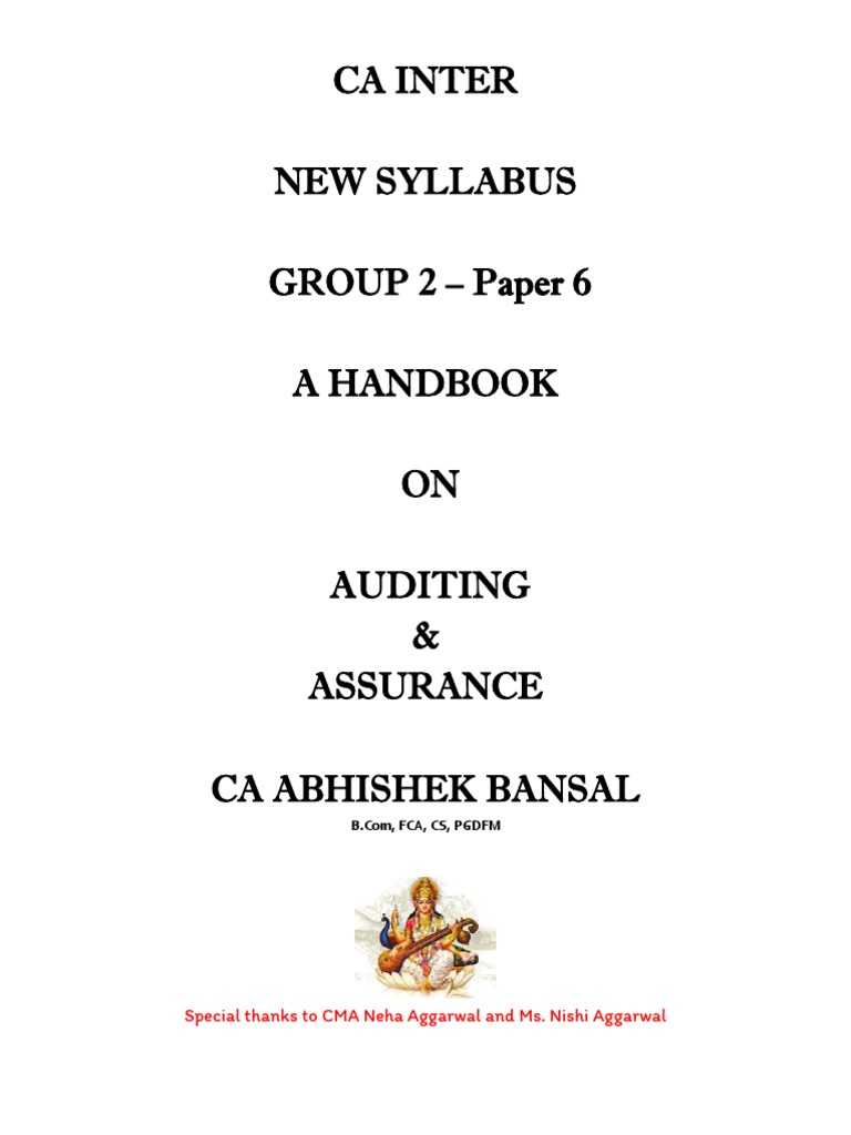Ca Group 2 Auditing Handbook Pdf Audit Auditor S Report