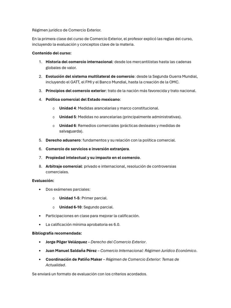Régimen Jurídico de Comercio Exterior | PDF | Balance de pagos | El ...