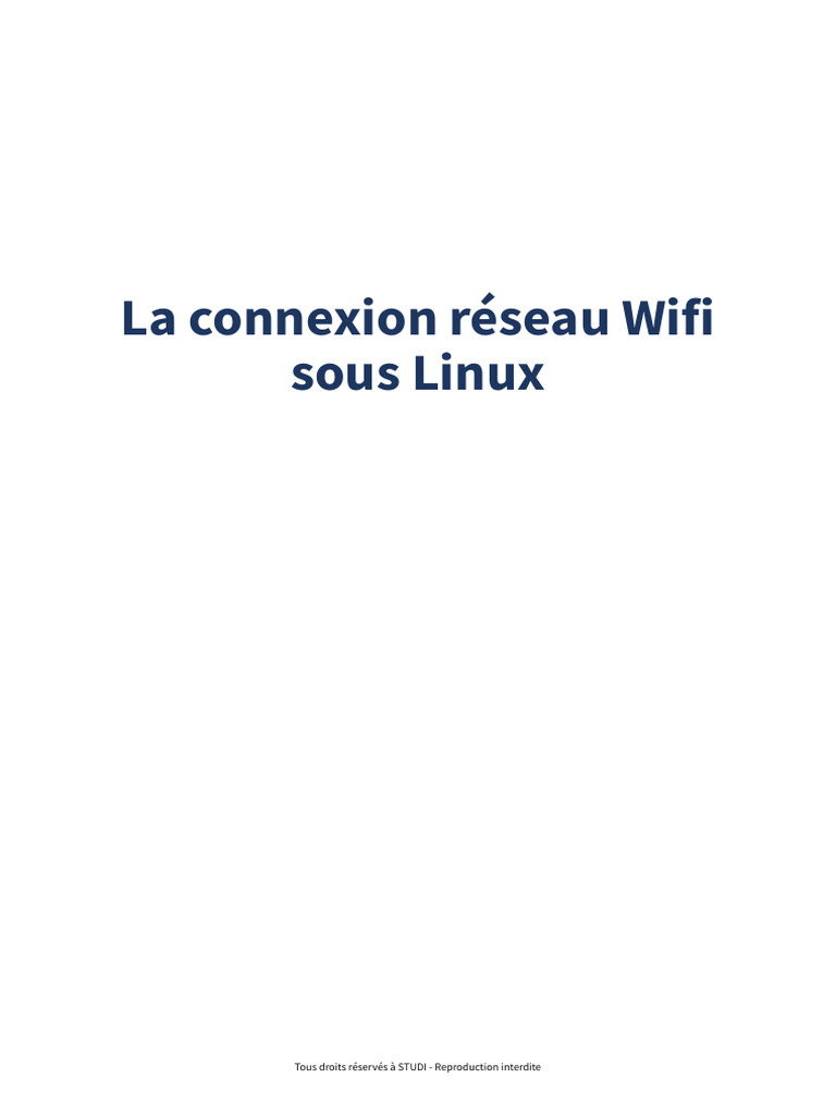 Connexion Wi-Fi sous Linux : Guide Pratique | PDF | Wi-Fi | Linux