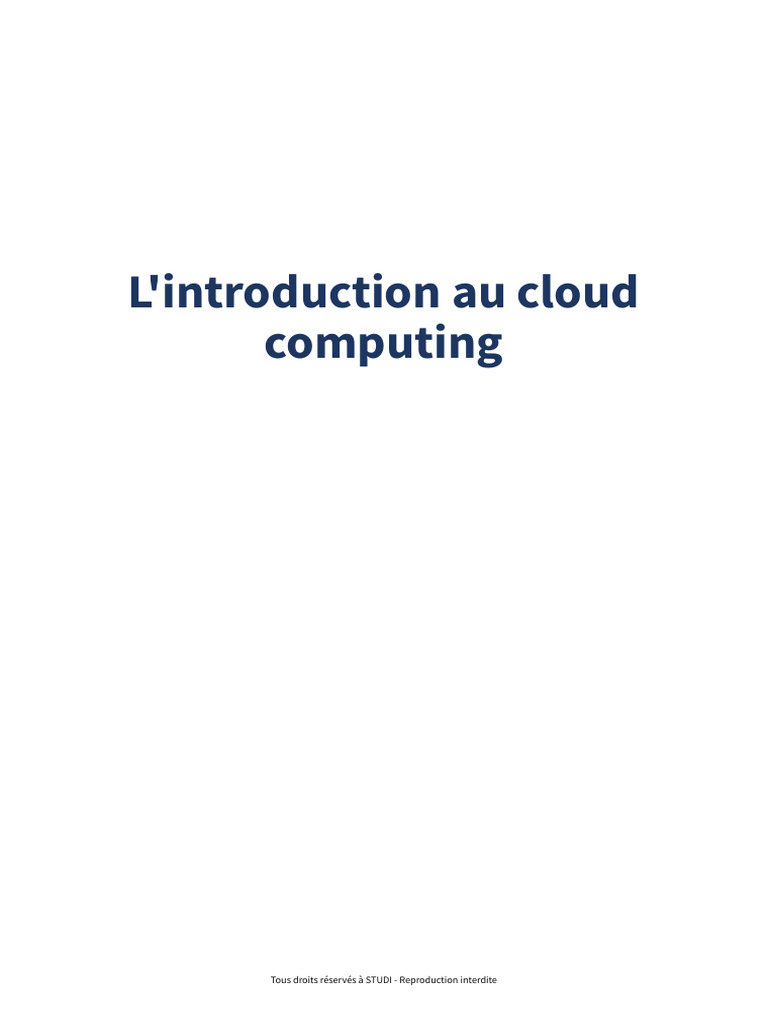 Introduction au Cloud Computing | PDF | Cloud computing | Amazon Web ...