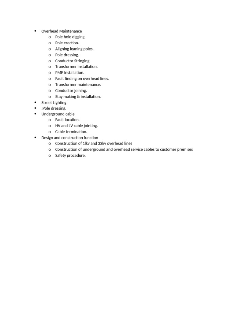 Overhead Maintenance | PDF