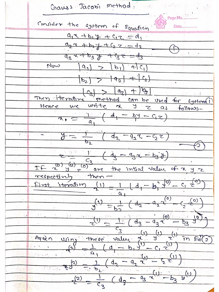 M-3 Gauss Jacobi Method Unit-2 | PDF