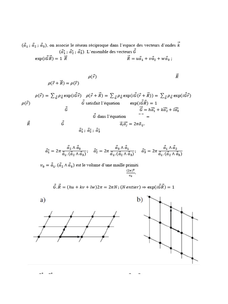 Réseau réciproque et diffraction X | PDF | Structure cristalline ...