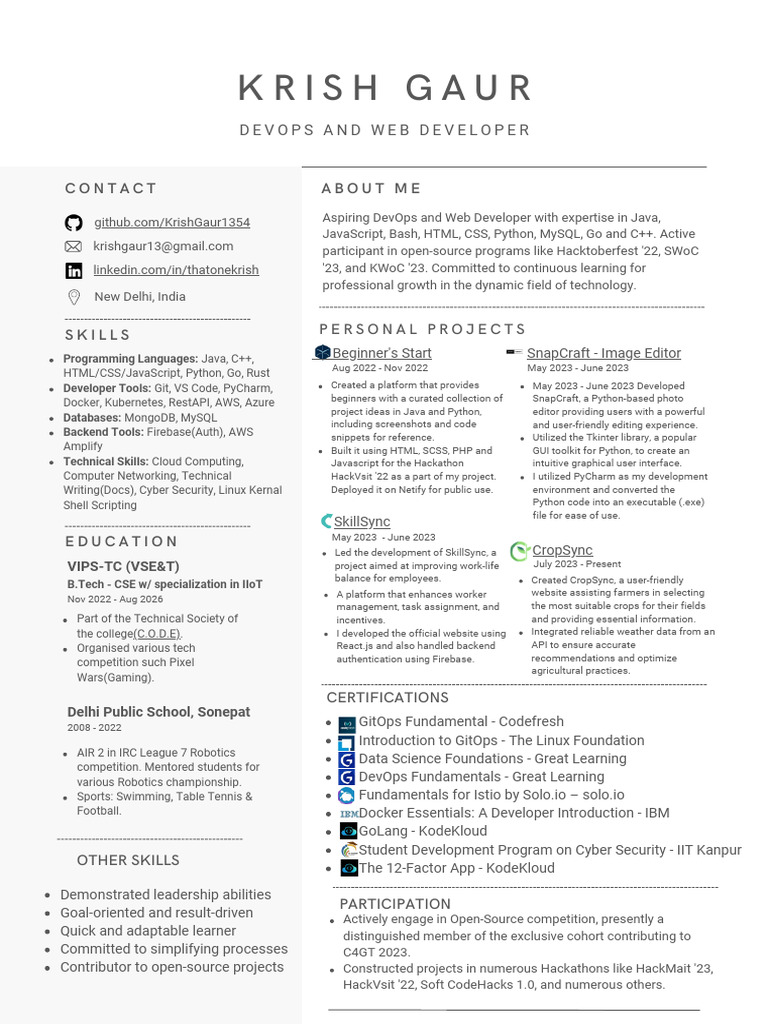 DevOps and Web Development Portfolio | PDF | My Sql | Python ...