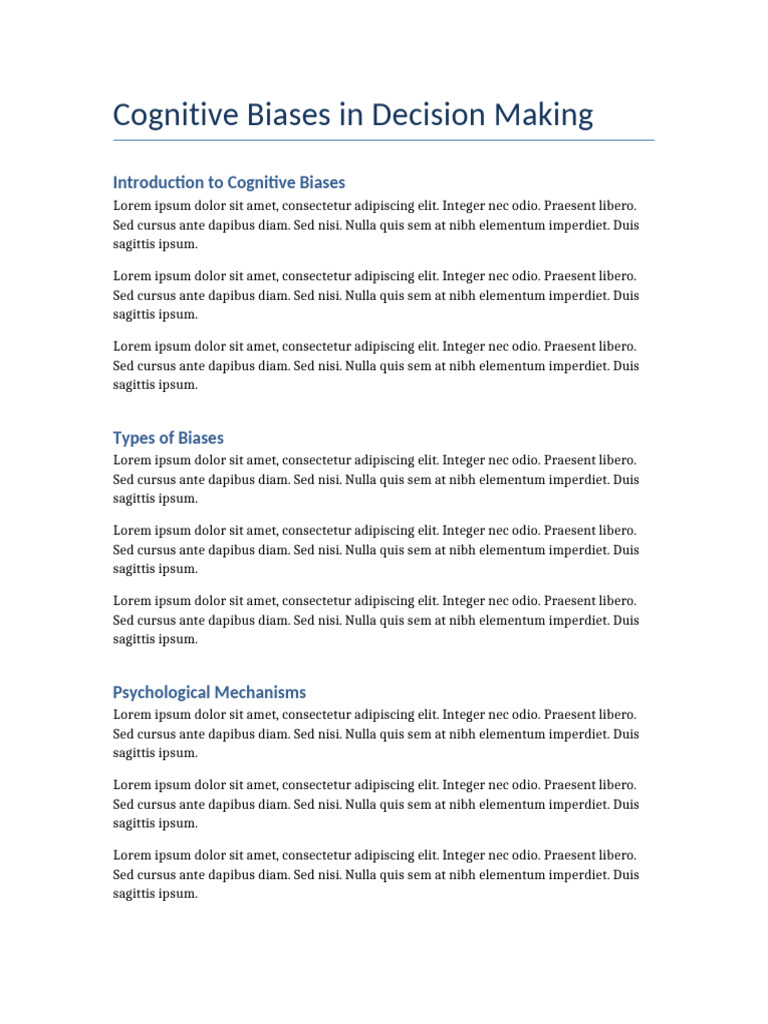 Cognitive Biases in Decision Making | PDF