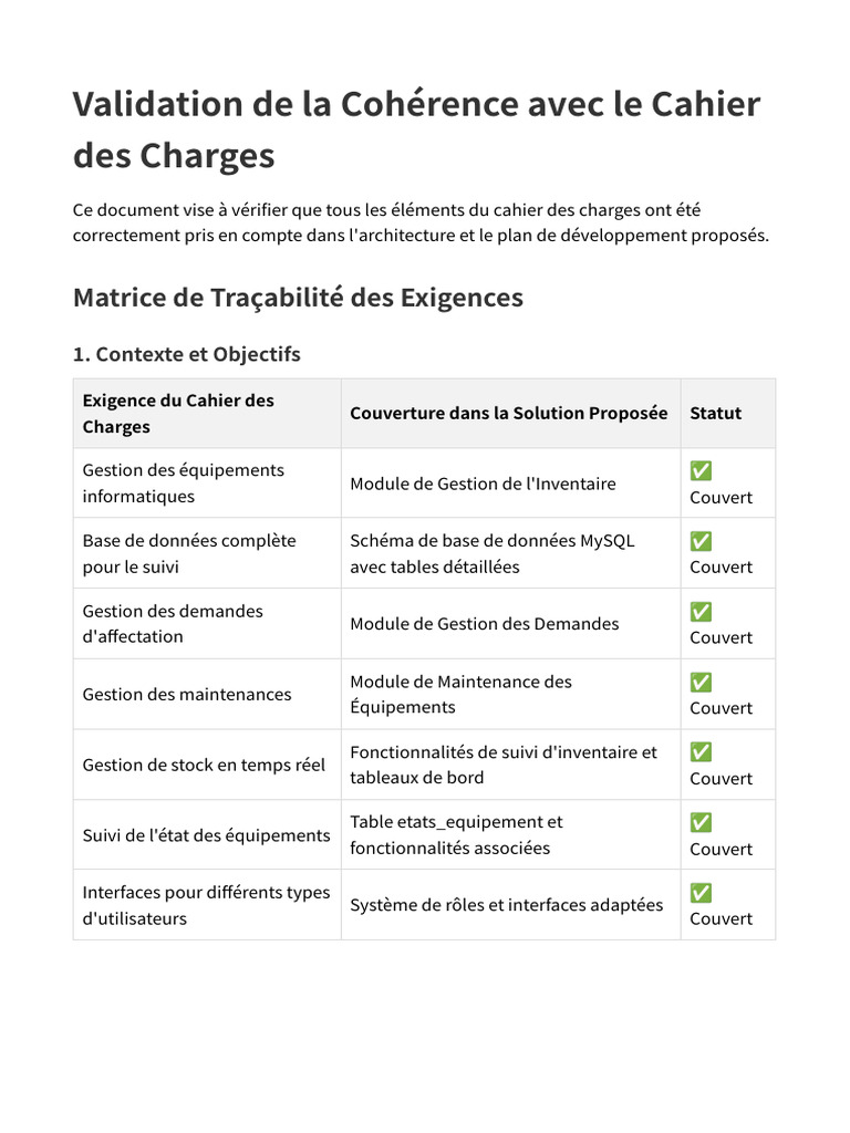 Validation de la Solution Technique Proposée | PDF | Bases de données ...