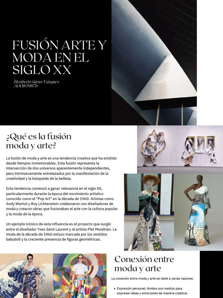 Investigación. Fusión Arte y Moda en El Siglo XX | PDF | Moda ...
