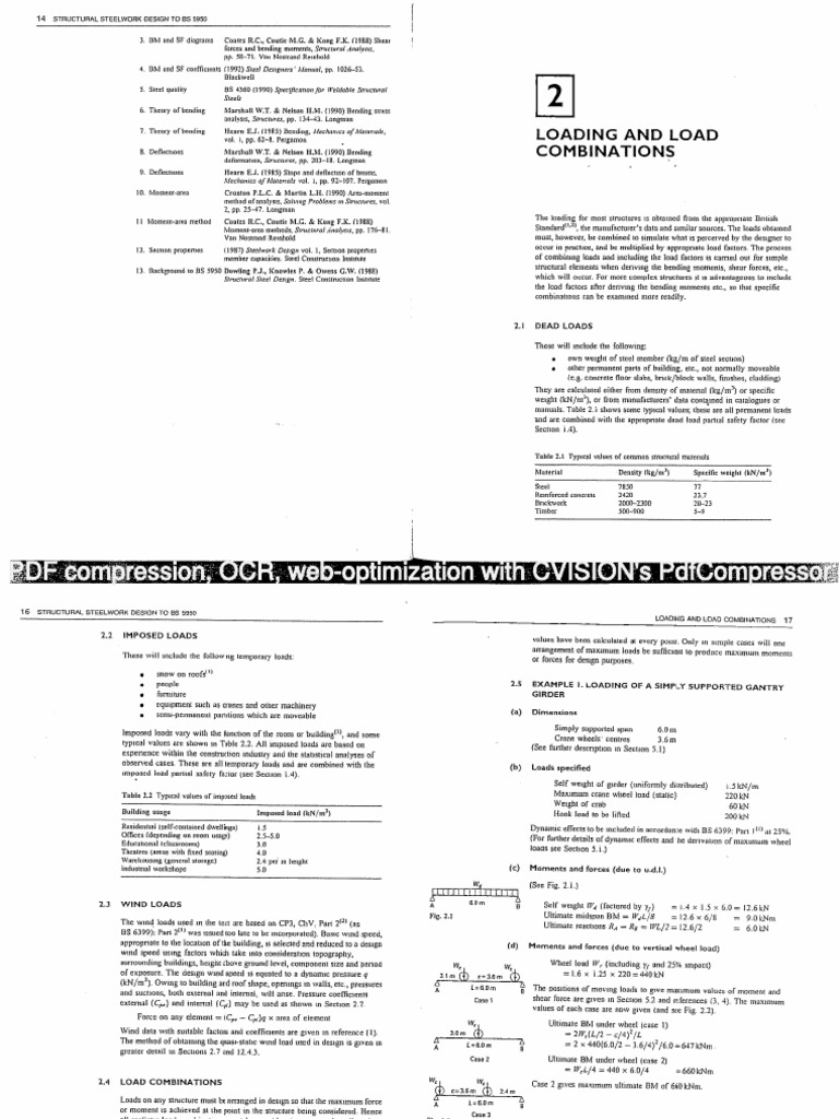 Structural Steel Design and Load Analysis | PDF