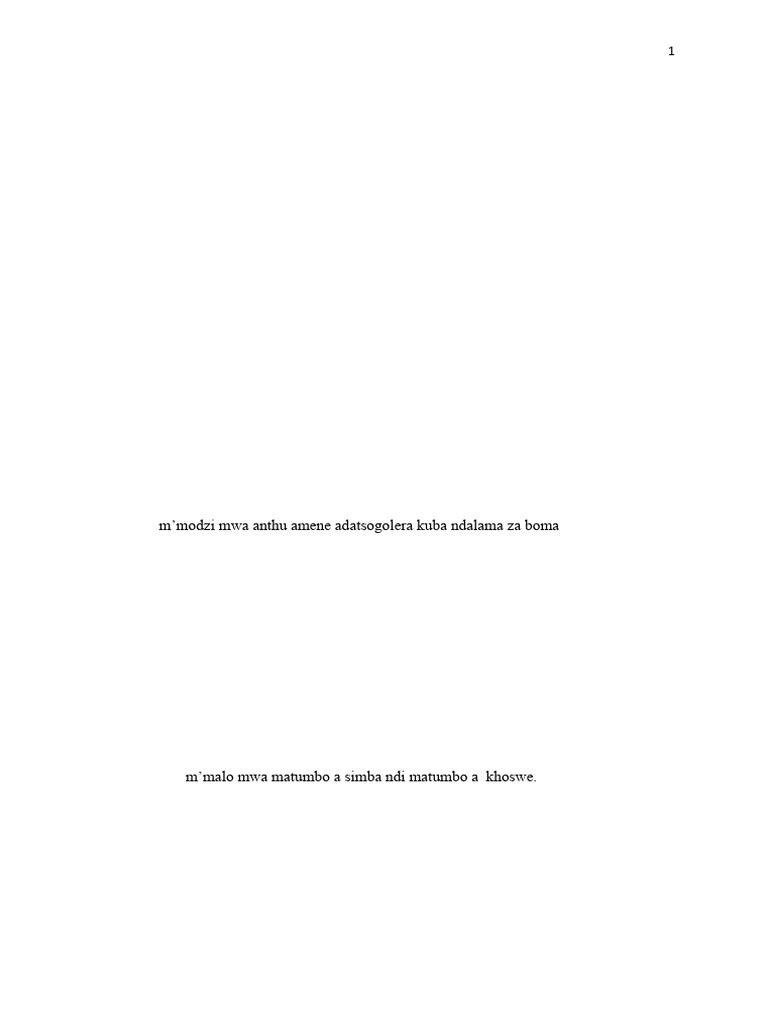 Chichewa pp1 | PDF