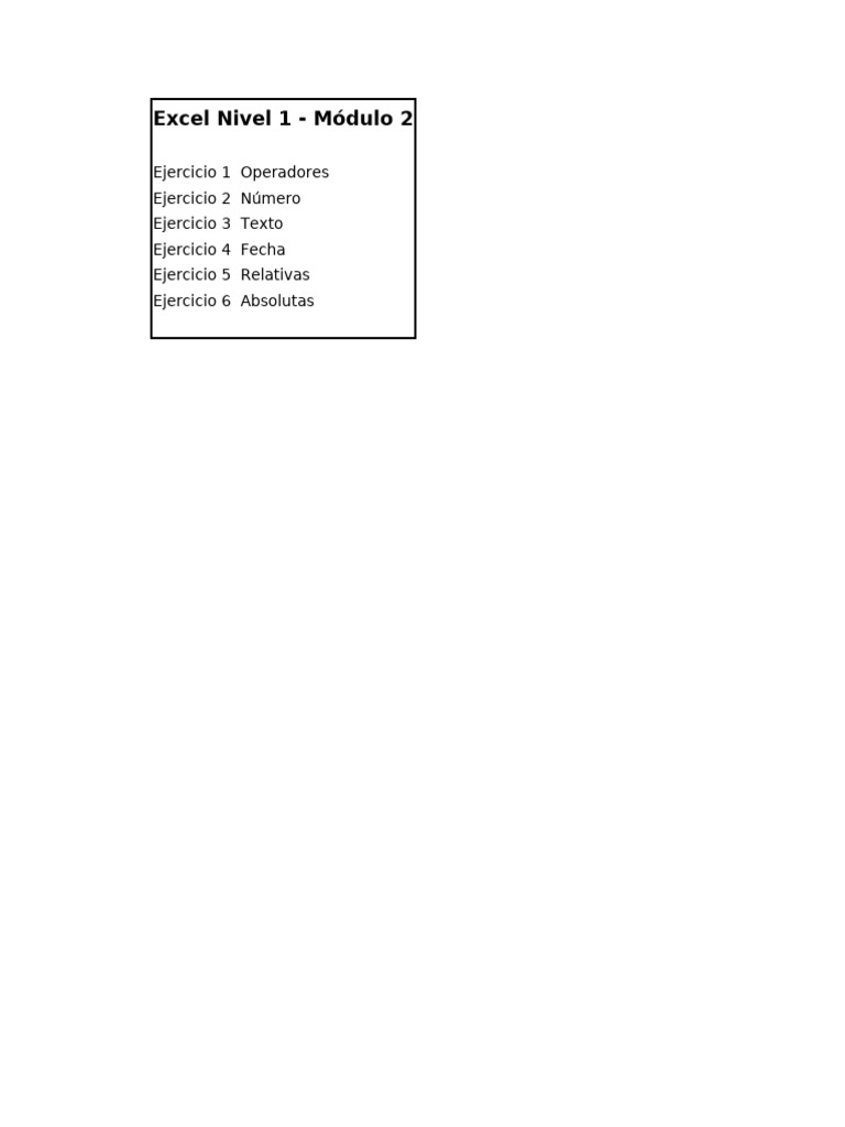 Ejercicios Módulo 2 - Excel 1 | PDF | Alimentos | Cocina