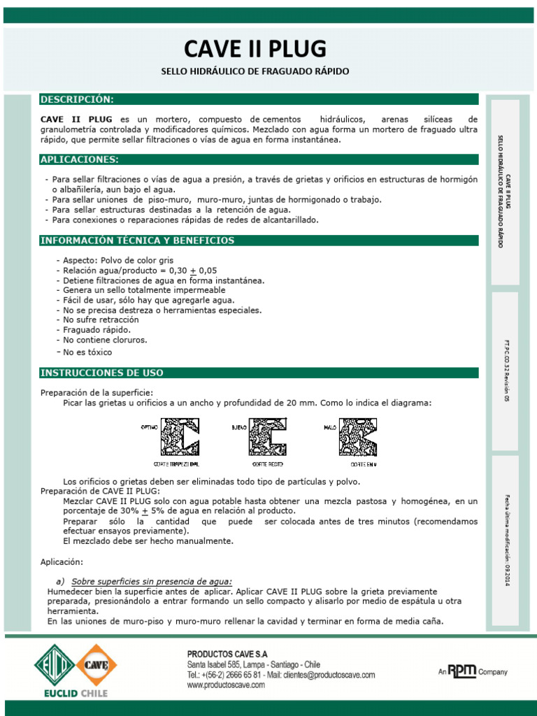 CAVECAVEIIPLUGV05 | PDF | Hormigón | Agua
