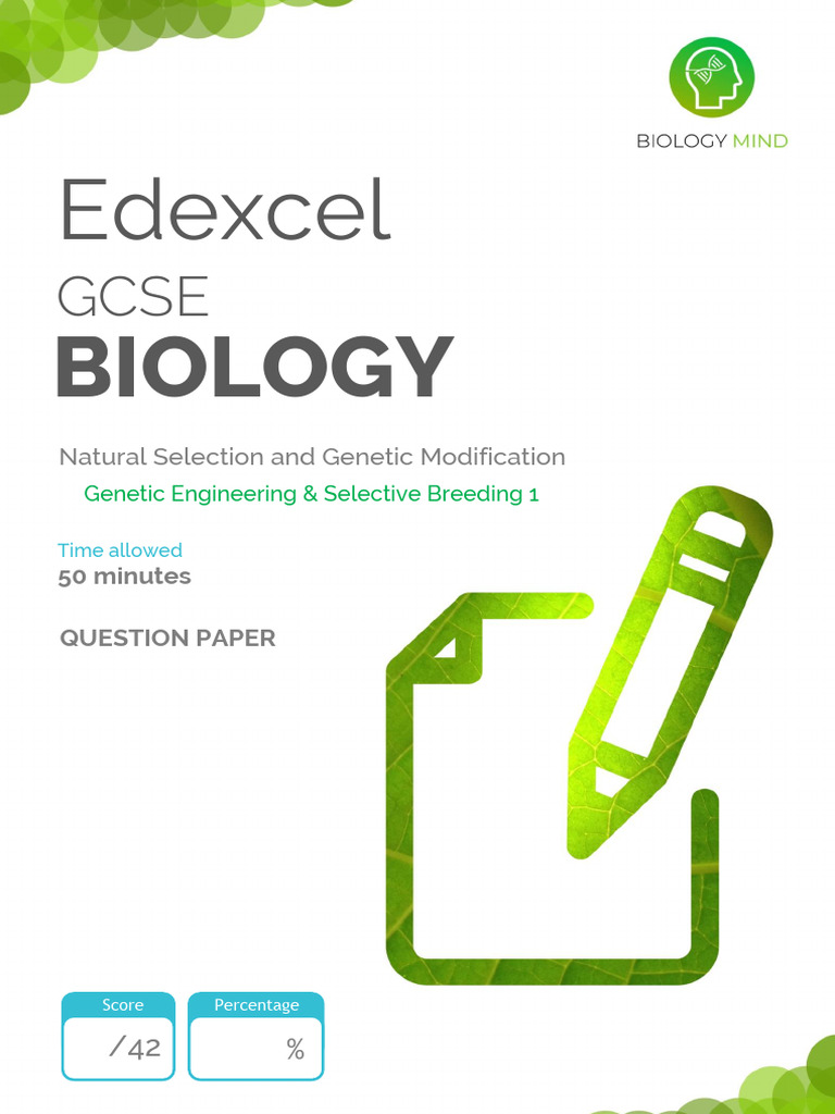 Edexcel GCSE Biology: Genetic Engineering Exam | PDF | Herbicide | Genetics