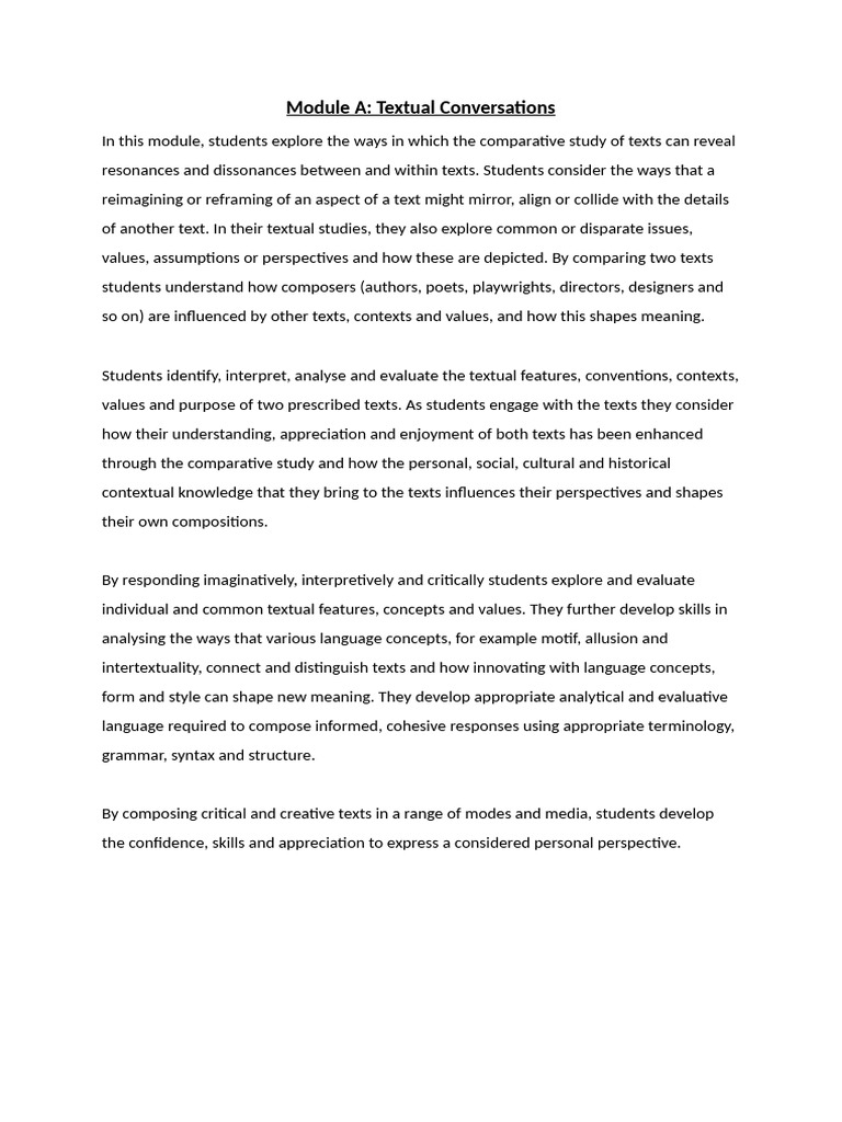 Comparative Textual Analysis Module | PDF